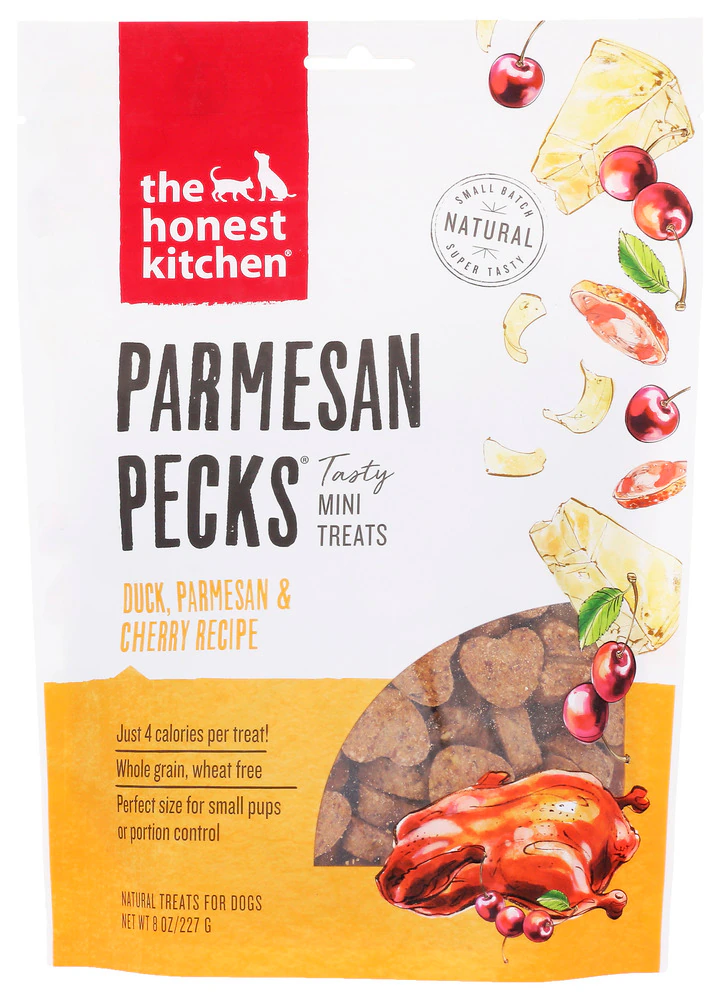 The Honest Kitchen Parmesan Pecks Mini Dog Treats Duck & Cherry -- 8 oz
