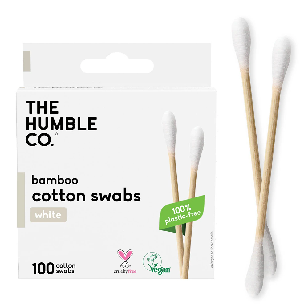 The Humble Co Bamboo Cotton Swabs - White -- 100 Pieces