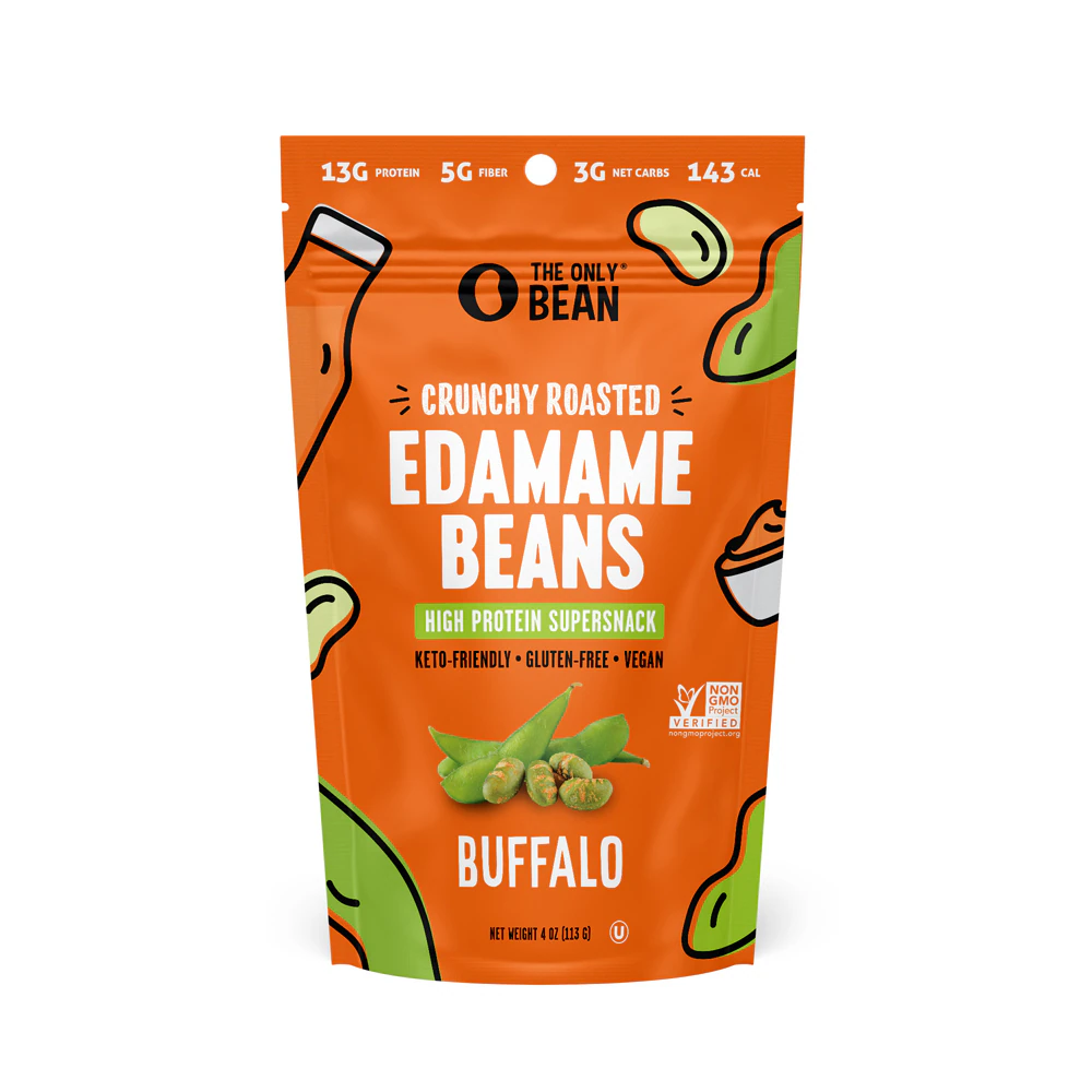 The Only Bean Crunchy Roasted Edamame Beans Buffalo -- 4 oz
