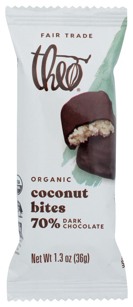 Theo Organic Classic Dark Chocolate Coconut Bites -- 1.3 oz