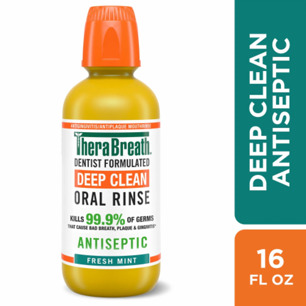 TheraBreath Deep Clean Antiseptic Oral Rinse Fresh Mint -- 16 fl oz