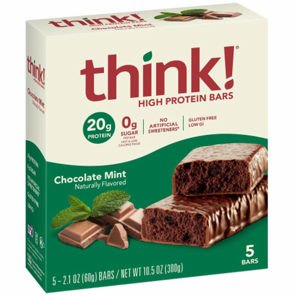 think! High Protein Bar Chocolate Mint -- 5 Bars