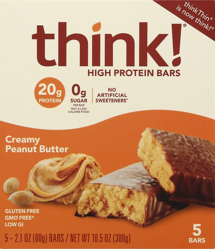 think! High Protein Bar Creamy Peanut Butter -- 5 Bars