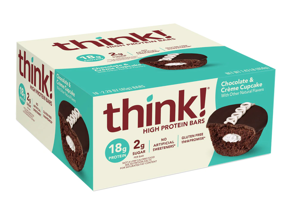 think! High Protein Bars Chocolate & Cr¨¨me Cupcake -- 10 Bars