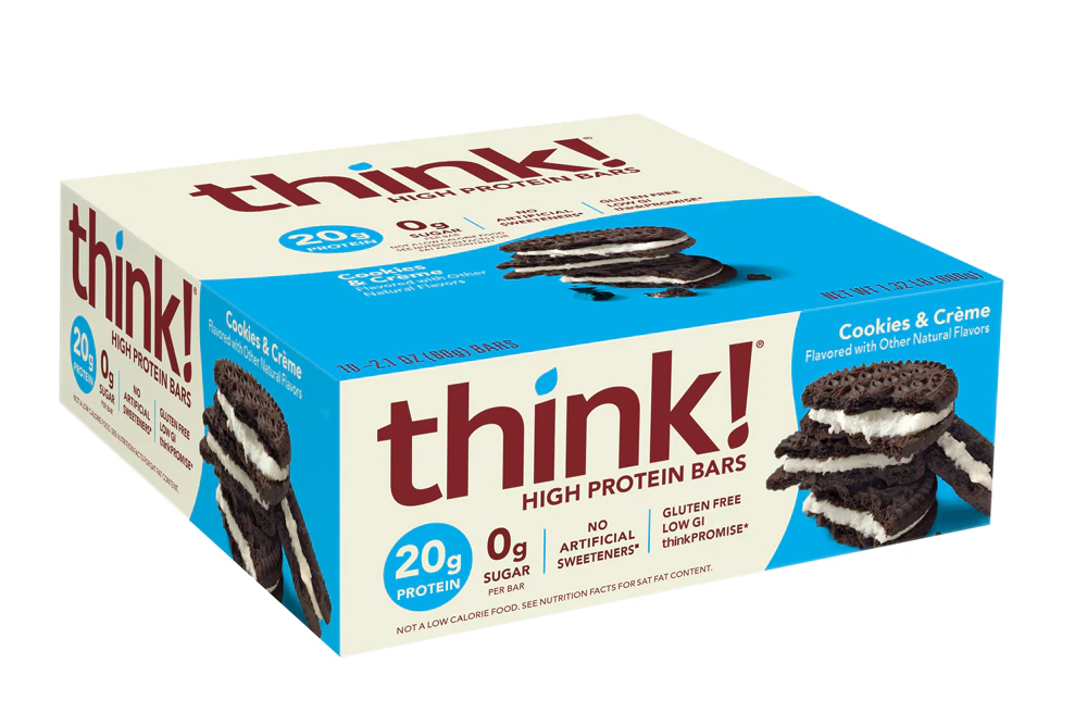 think! High Protein Bars Cookies & Creme -- 10 Bars