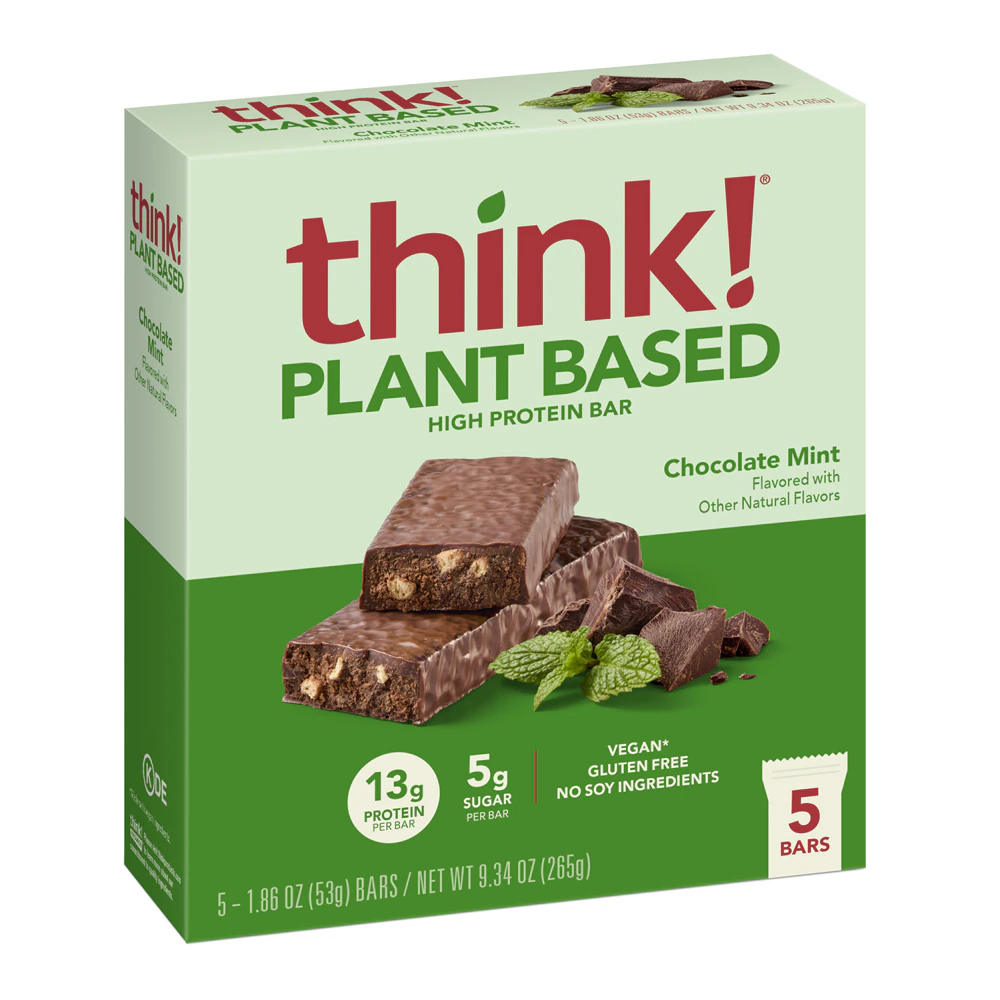 think! High Protein Plant-Based Bar Chocolate Mint -- 5 Bars