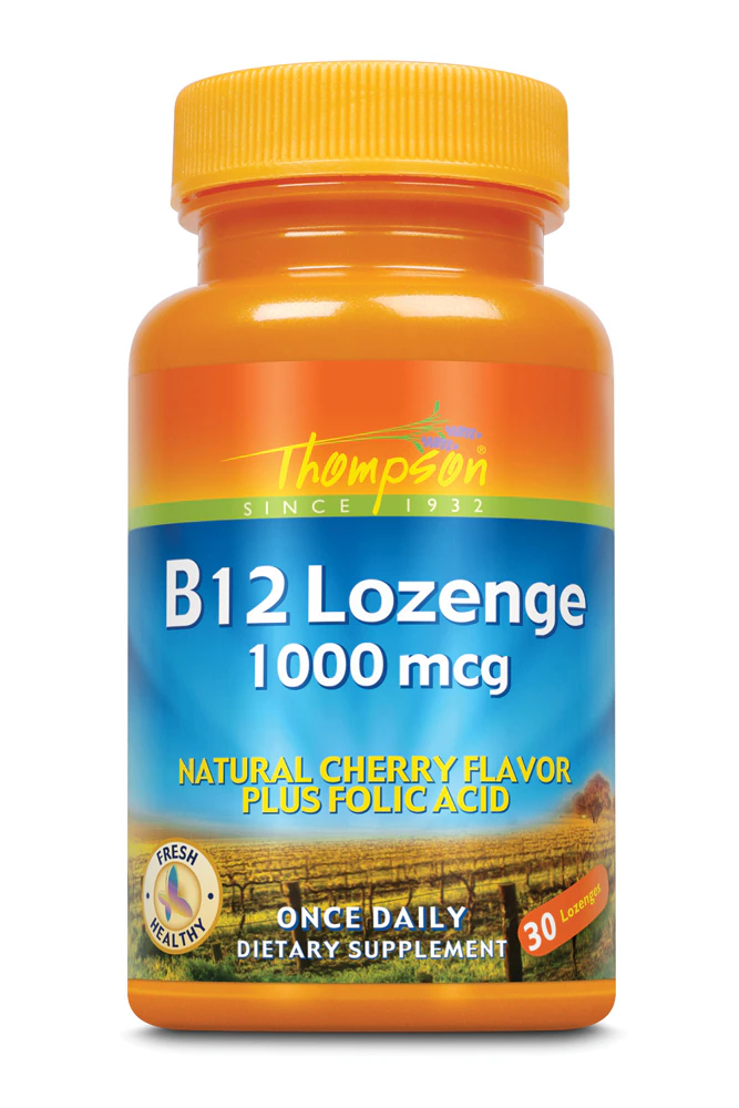 Thompson B12 Lozenge Cherry -- 1000 mcg - 30 Lozenges