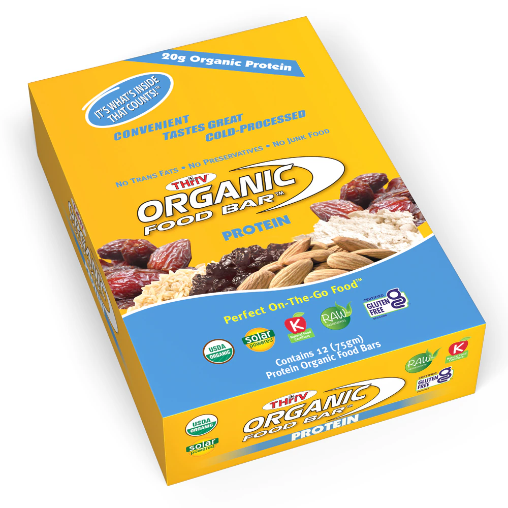 ThriV Organic Food Protein Bar -- 12 Bars