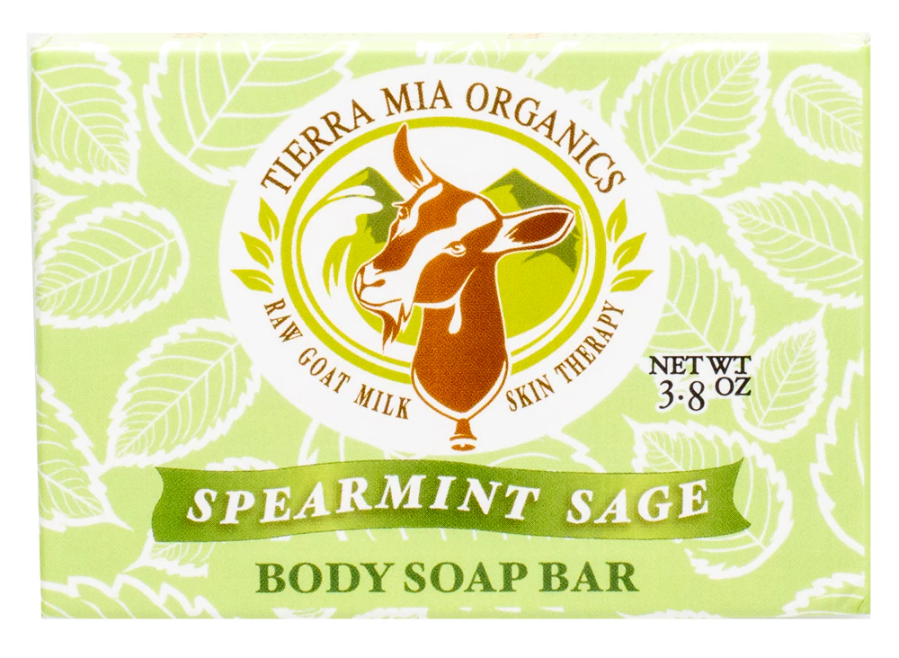 Tierra Mia Organics Goat Milk Body Soap Bar Spearmint Sage -- 3.8 oz