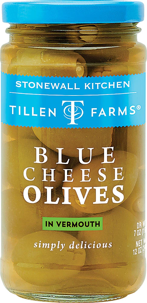 Tillen Farms Blue Cheese Olives in Vermouth -- 12 oz