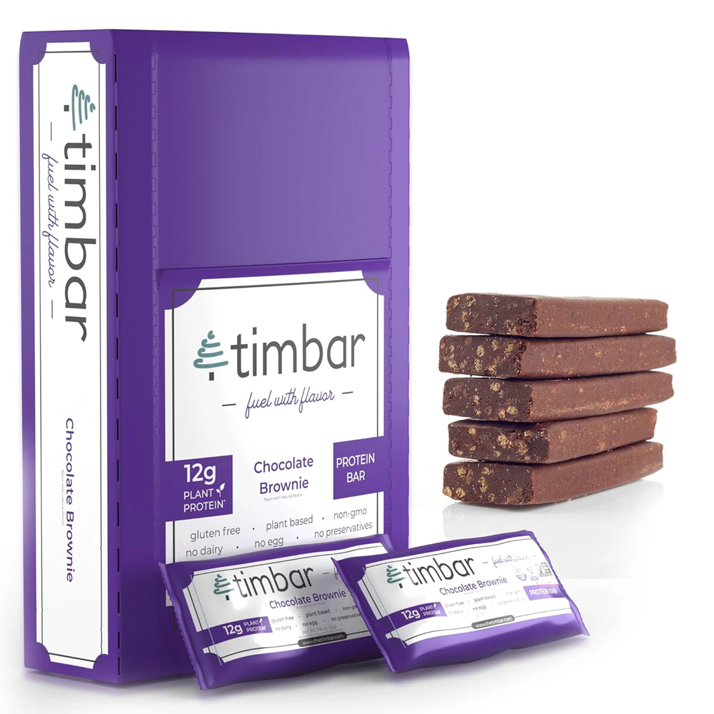 Timbar Gluten Free Protein Bar Chocolate Brownie -- 12 Bars