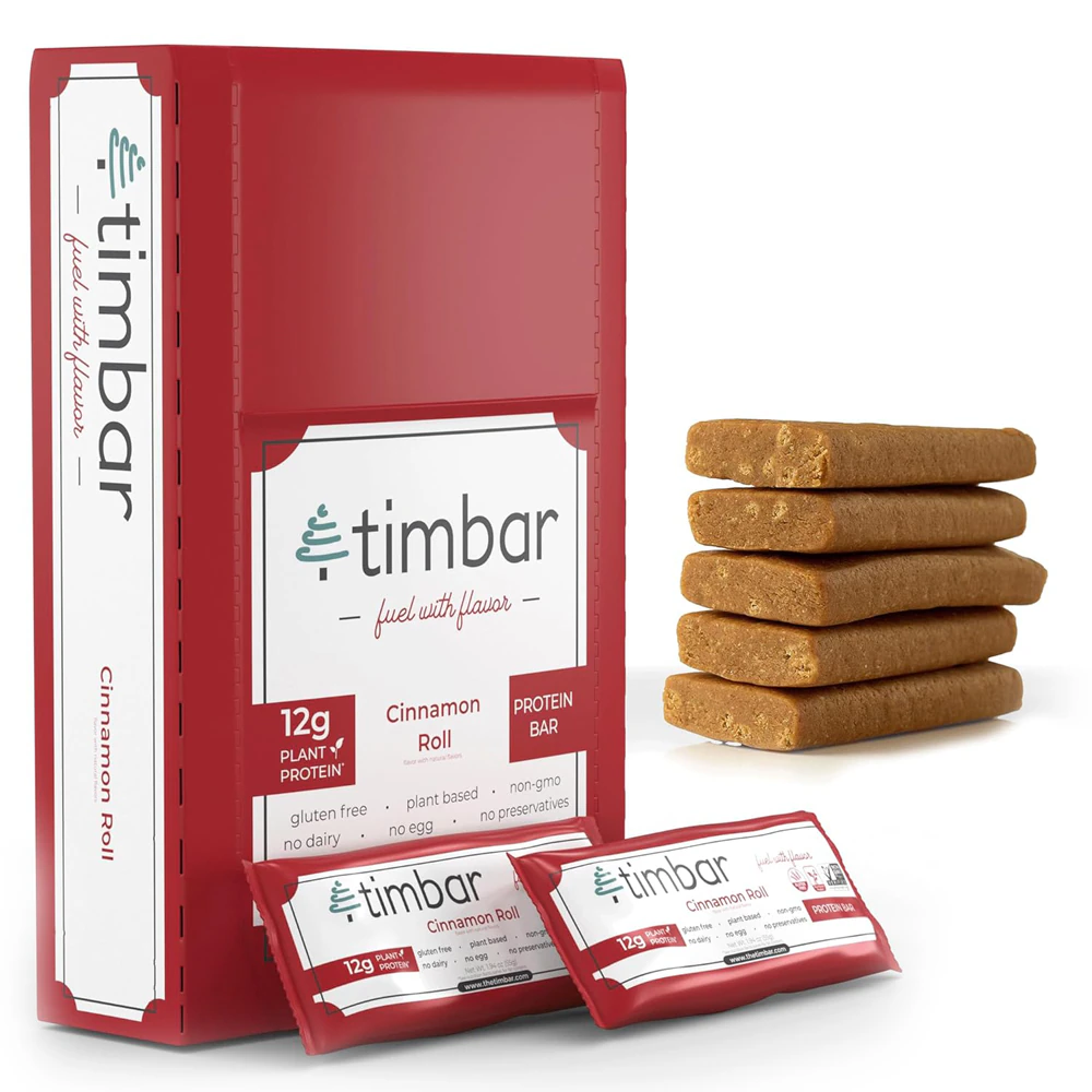 Timbar Gluten Free Protein Bar Cinnamon Roll -- 12 Bars