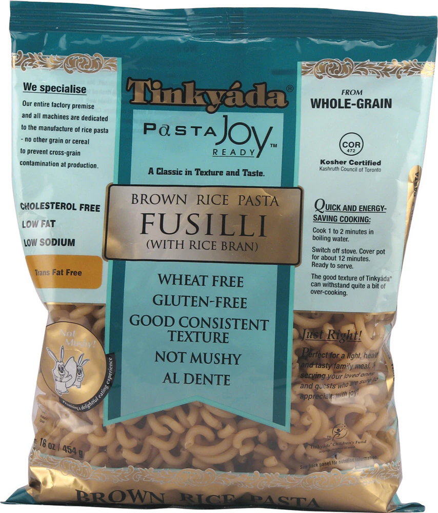 Tinkyada Brown Rice Pasta Gluten Free Fusilli -- 16 oz