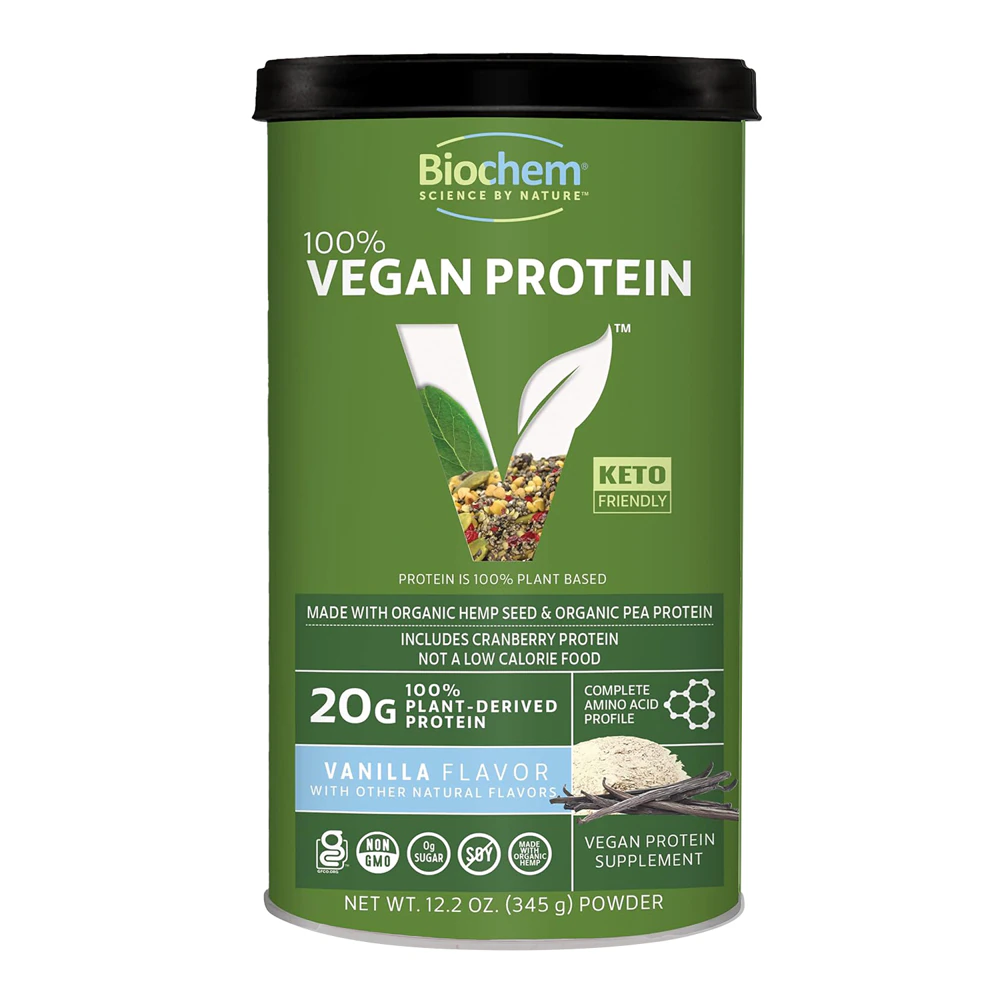 Biochem Sports 100% Vegan Protein Vanilla -- 12.2 oz