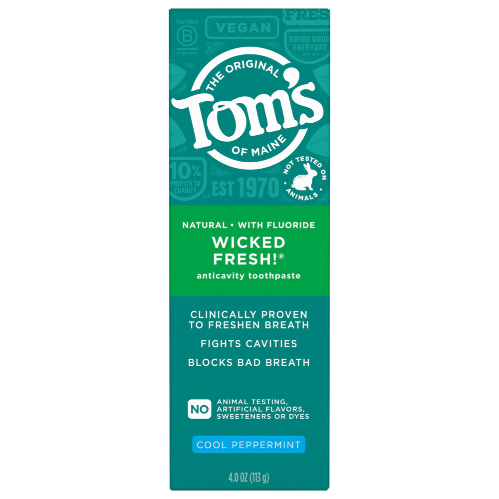 Tom's of Maine Wicked Fresh! Anticavity Toothpaste with Fluoride Cool Peppermint -- 4 oz