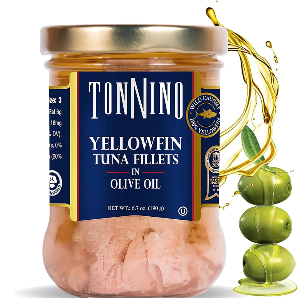 Tonnino Non-GMO Tuna Fillets in Olive Oil Yellowfin -- 6.7 oz