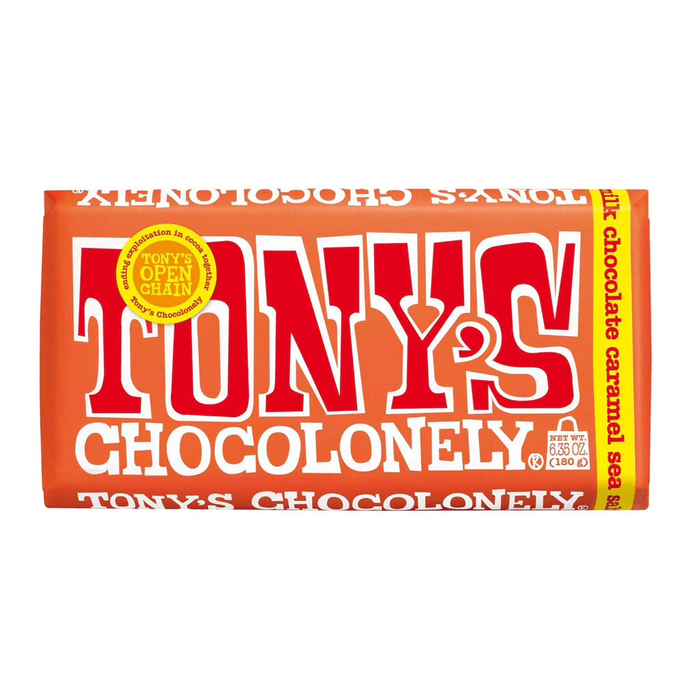 Tony's Chocolonely Bar 32% Milk Chocolate Caramel & Sea Salt -- 6.35 oz
