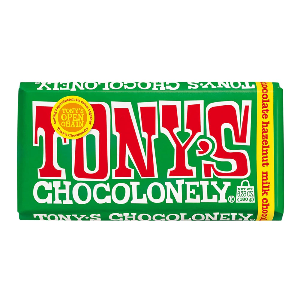 Tony's Chocolonely Bar 32% Milk Chocolate Hazelnut -- 6.35 oz