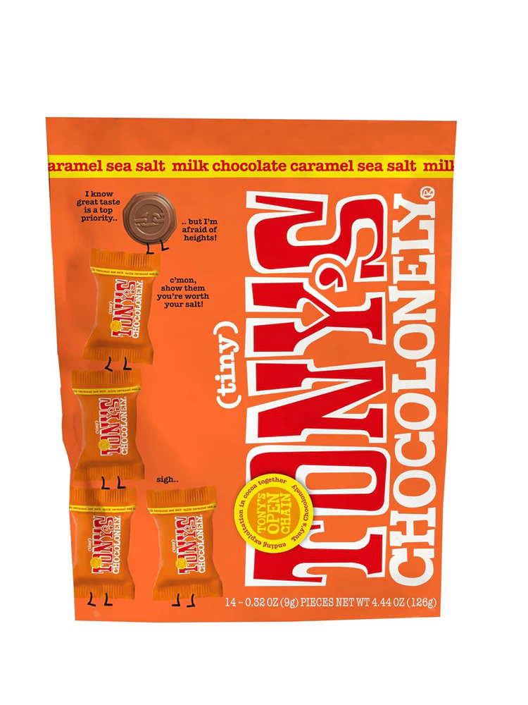 Tony's Chocolonely Tiny Tony's Chocolates - 14 Pieces Milk Chocolate Caramel and Sea Salt -- 4.44 oz