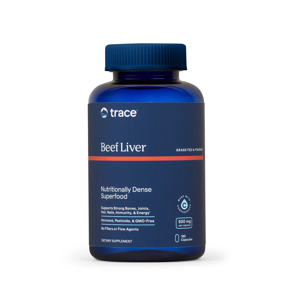 Trace Minerals Research Grass-Fed Beef Liver -- 500 mg - 180 Capsules