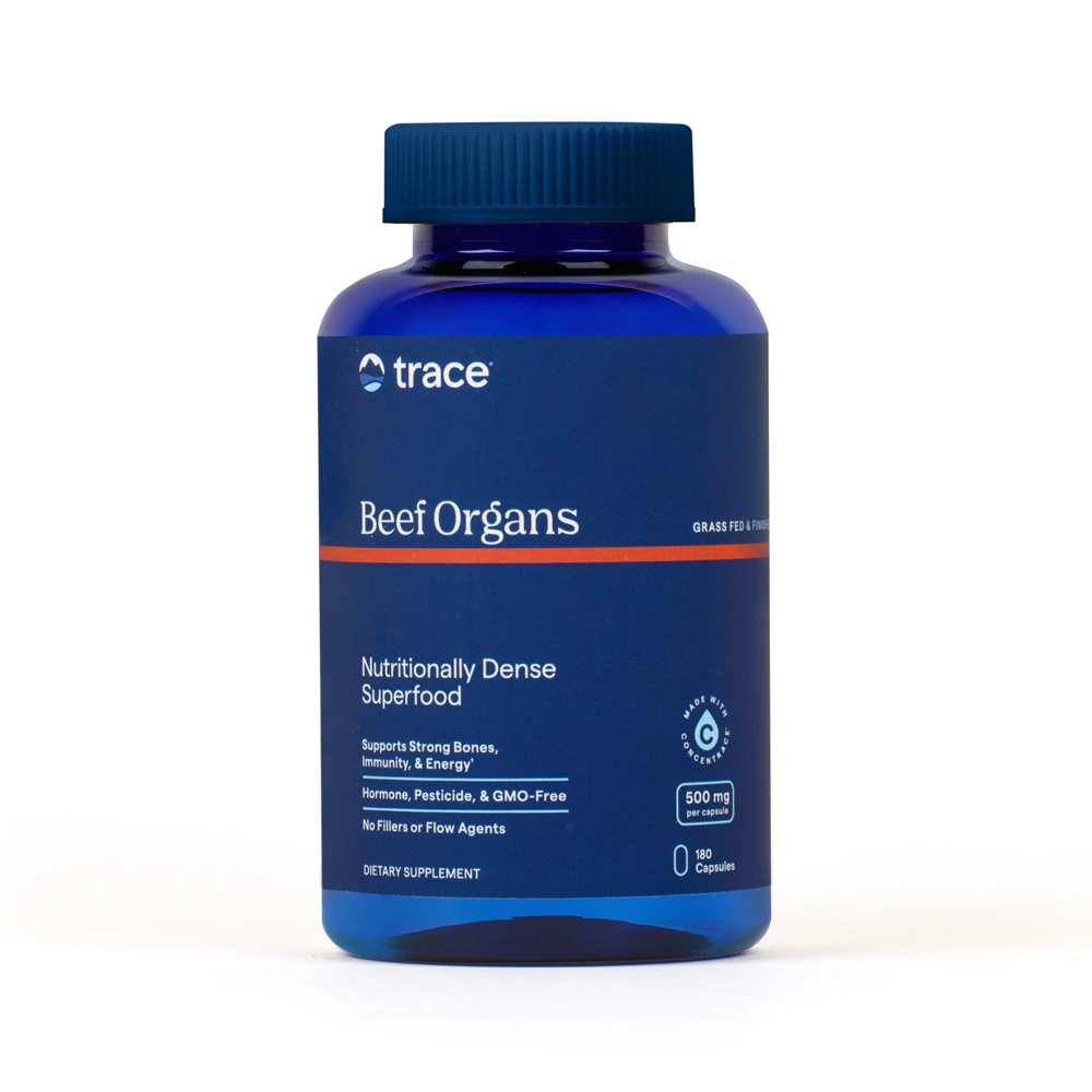 Trace Minerals Research Grass-Fed Beef Organs -- 500 mg - 180 Capsules