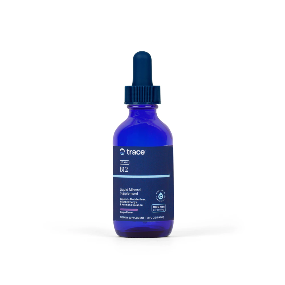 Trace Minerals Research Ionic B12 Dietary Supplement Grape -- 1000 mcg - 2 fl oz