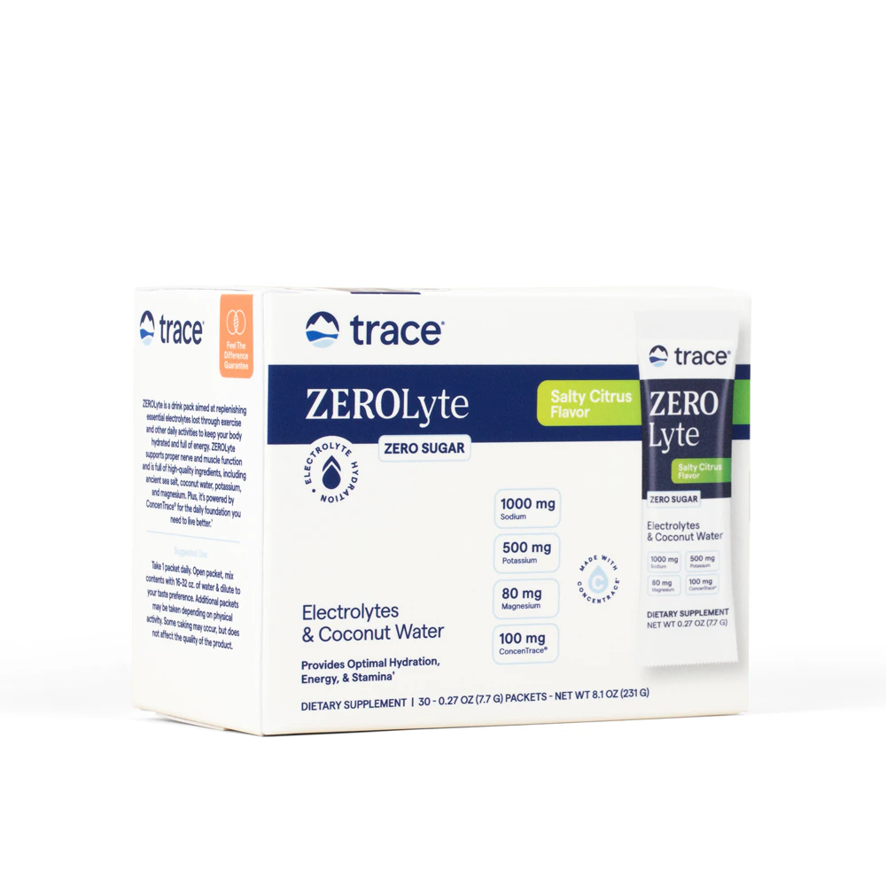 Trace Minerals Research ZEROLyte Electrolyte Drink Mix Salty Citrus -- 30 Packets