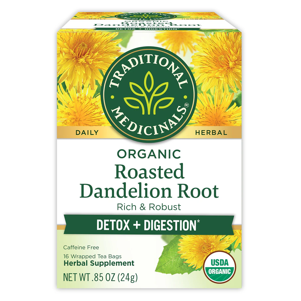 Traditional Medicinals Herbal Tea Organic Roasted Dandelion Root -- 16 Tea Bags