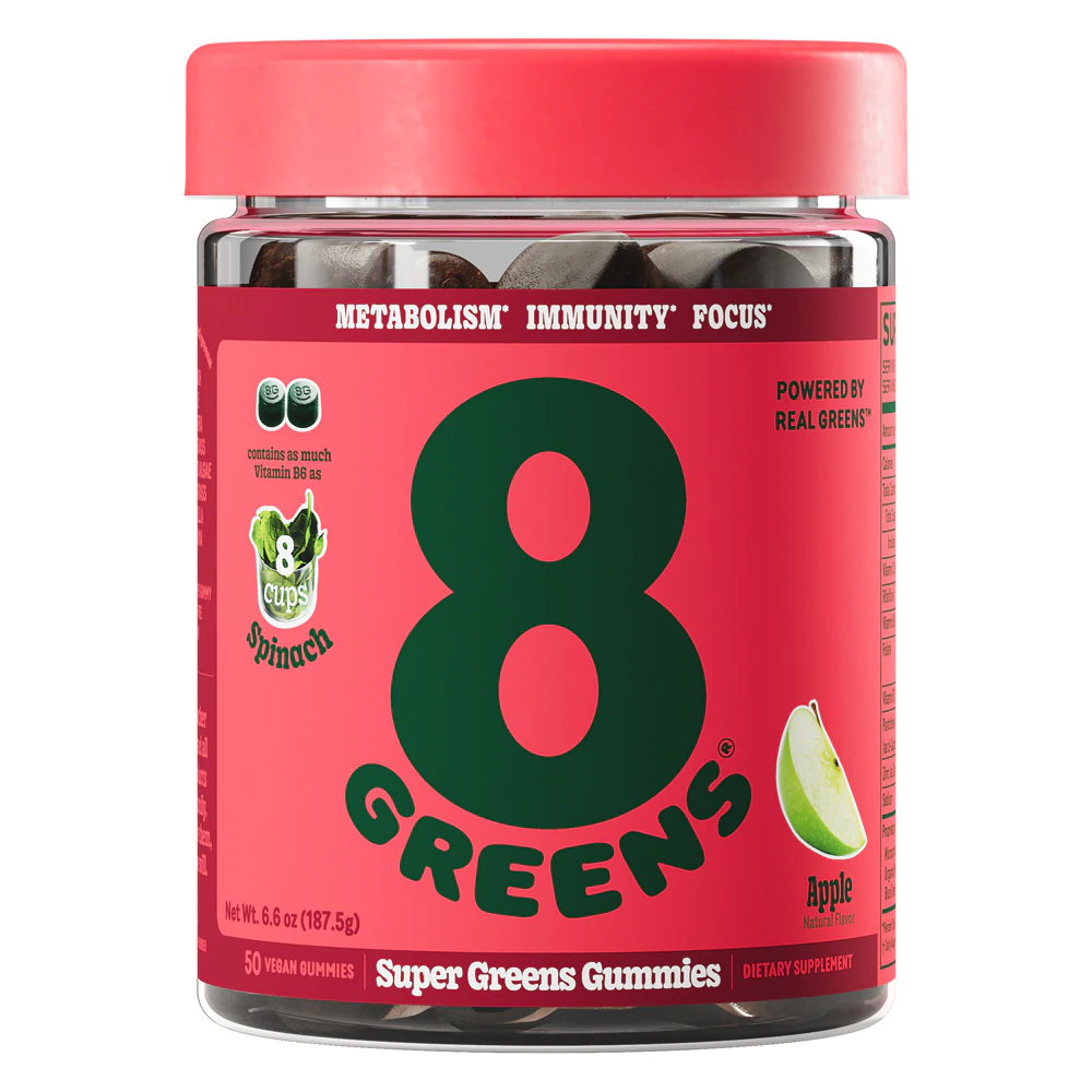 8Greens Daily Greens Gummies Apple -- 50 Vegan Gummies