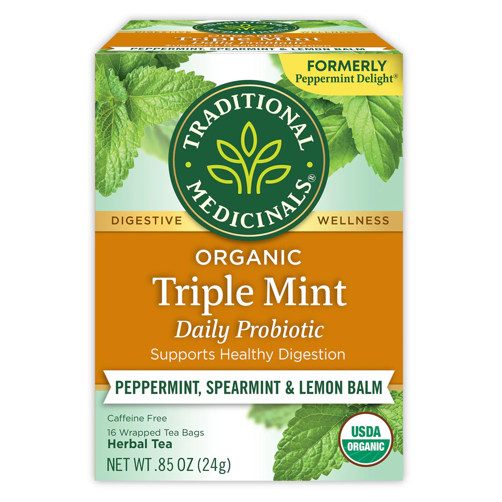Traditional Medicinals Organic Probiotic Tea Triple Mint -- 16 Tea Bags