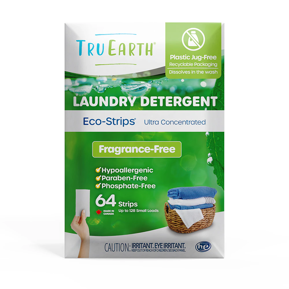 Tru Earth Laundry Detergent Eco-Strips - 128 Loads - Fresh Linen -- 64 Strips
