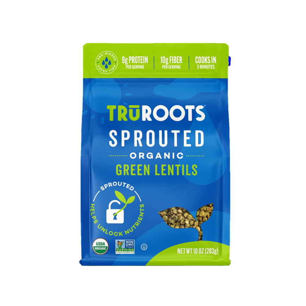 TruRoots Organic Non-GMO Sprouted Green Lentils -- 10 oz