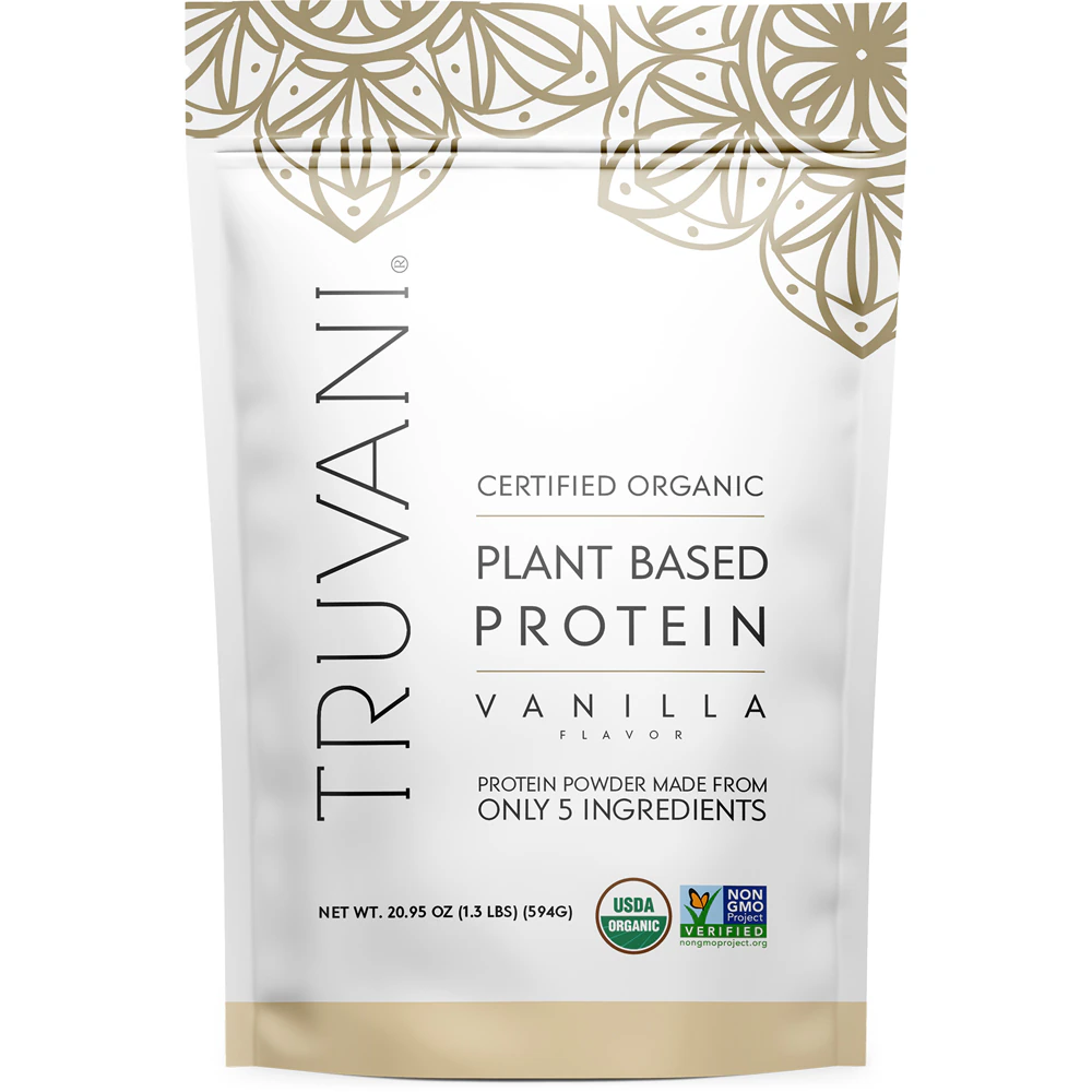 Truvani Organic Plant Based Protein Powder Vanilla -- 20 Servings