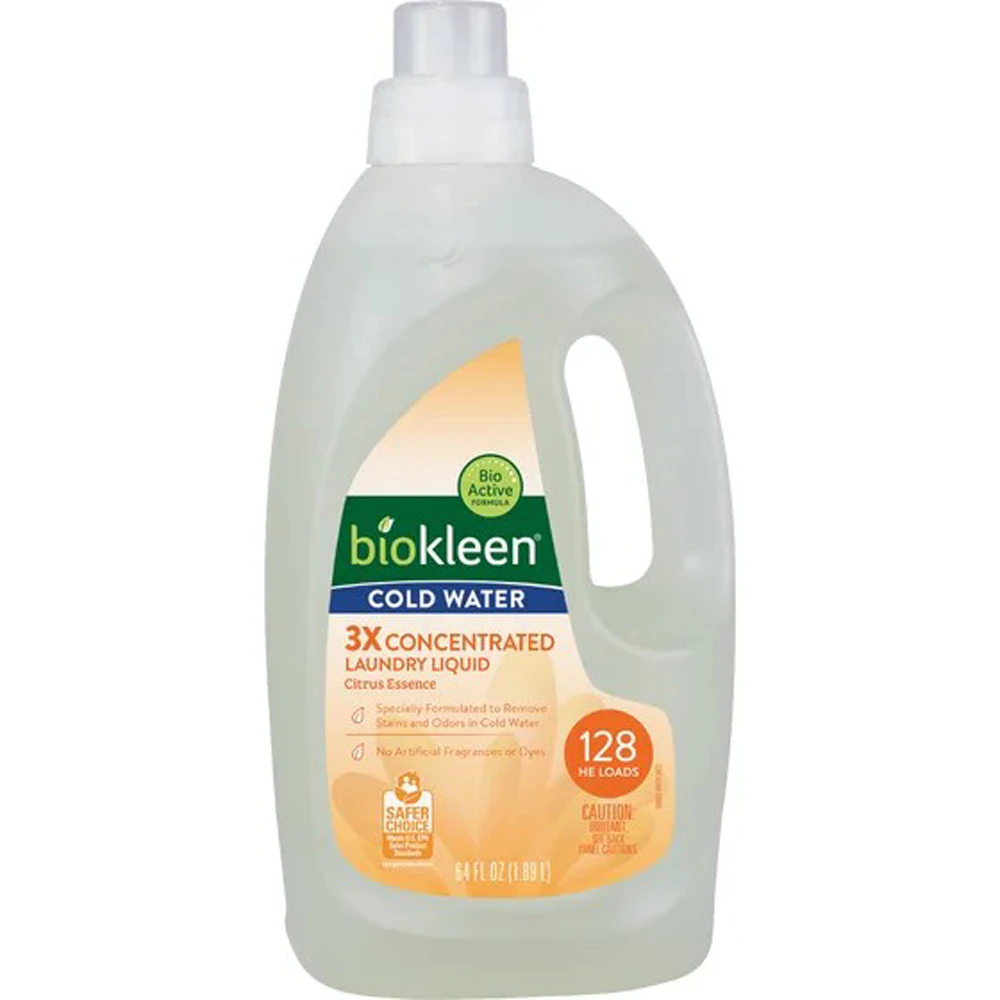 Biokleen Laundry Liquid Cold Water 128 Loads Citrus Essence -- 64 fl oz