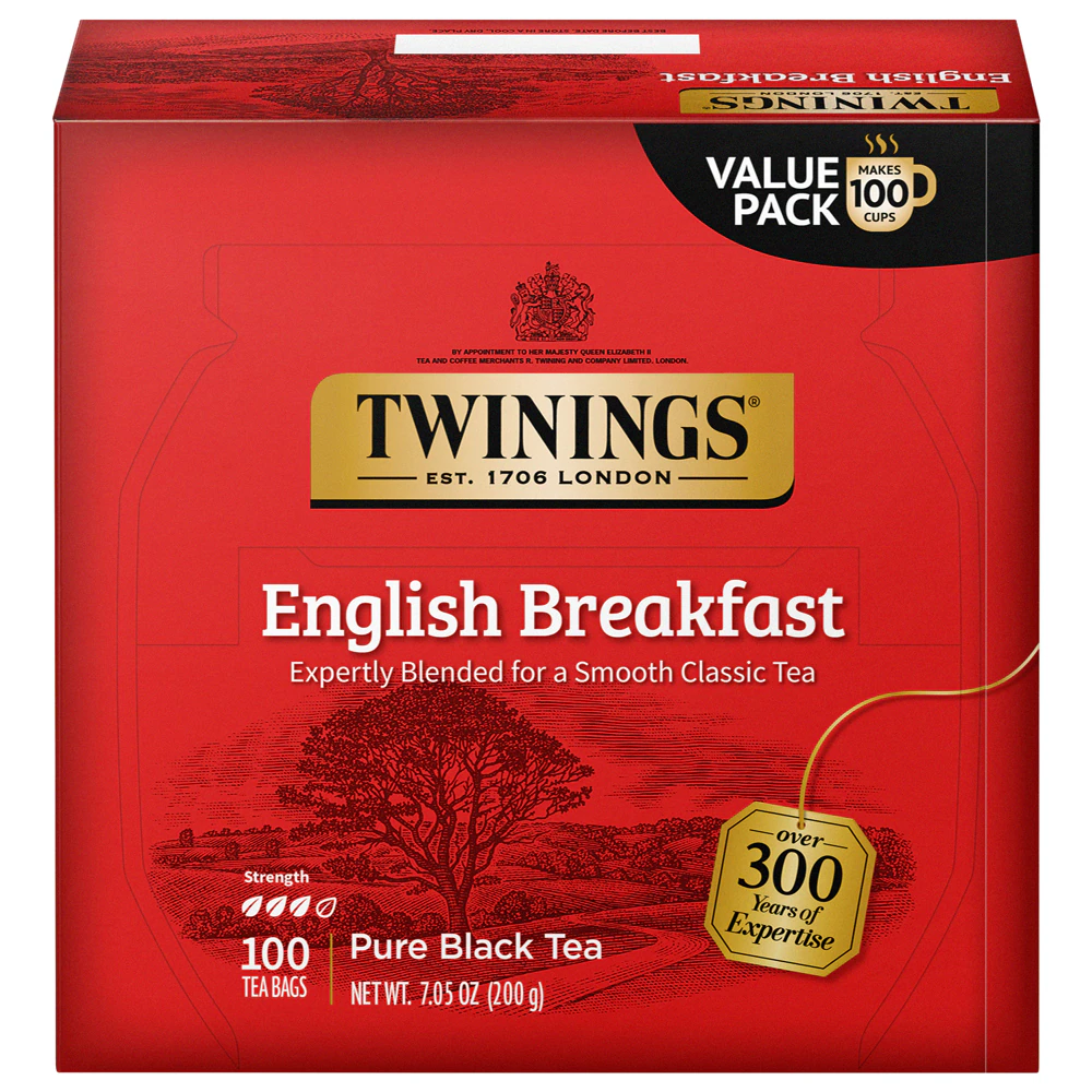Twinings 100% Pure Black Tea English Breakfast -- 100 Tea Bags