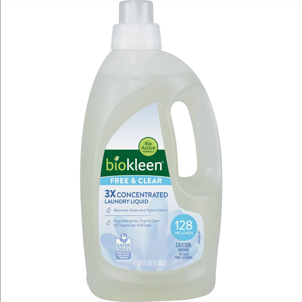 Biokleen Laundry Liquid Free & Clear 128 Loads Fragrance Free -- 64 fl oz