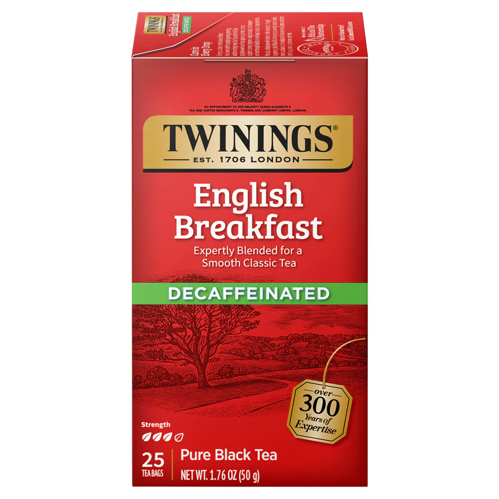 Twinings Classics Naturally Decaffeinated English Breakfast Tea -- 25 Tea Bags