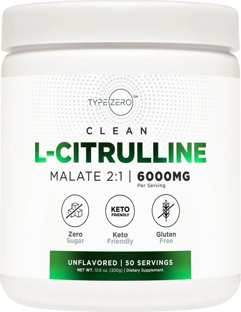 Type Zero Clean L-Citrulline Malate Powder Unflavored -- 6000 mg - 50 Servings