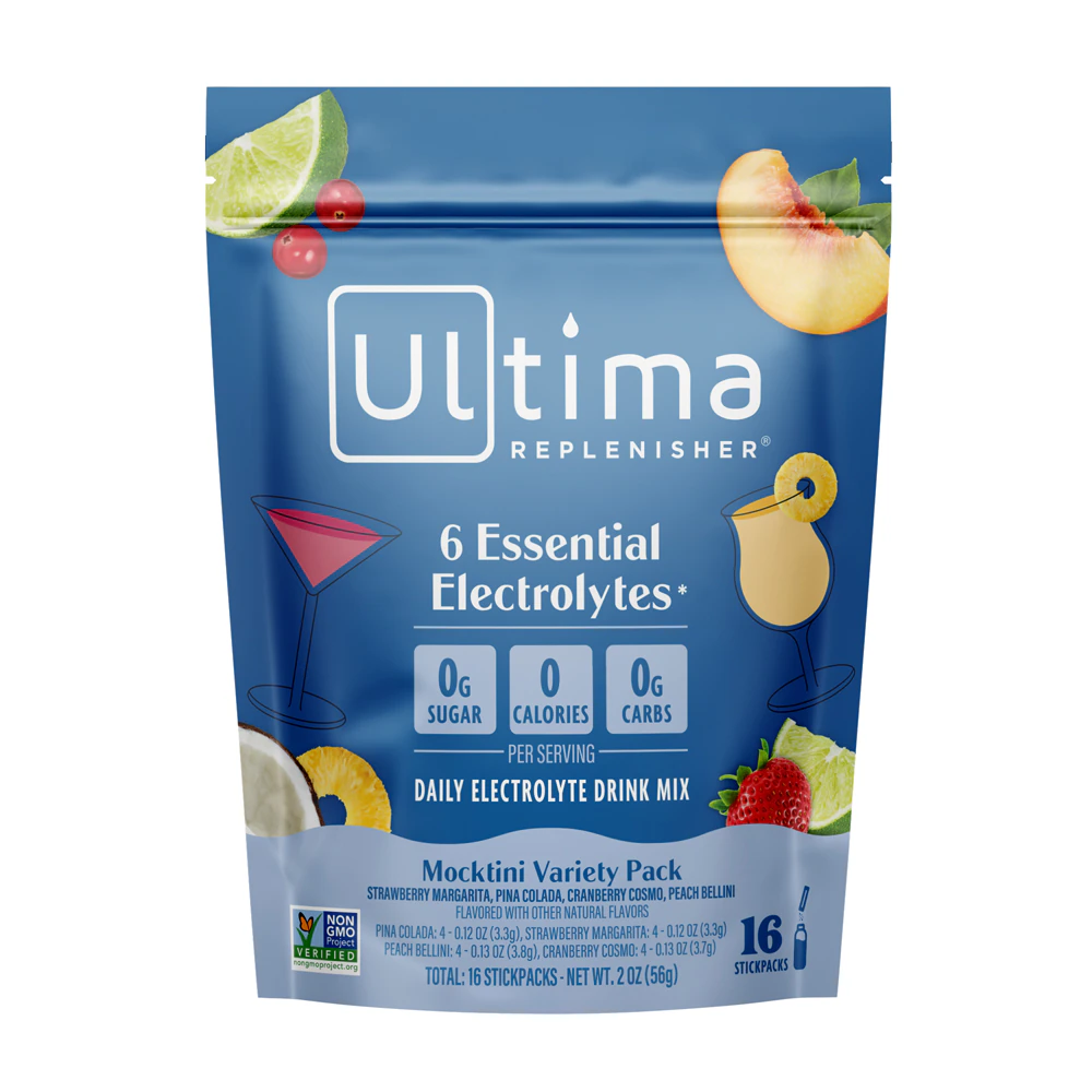 Ultima Replenisher Mocktini Electrolyte Drink Mix Packs Variety -- 16 StickPacks