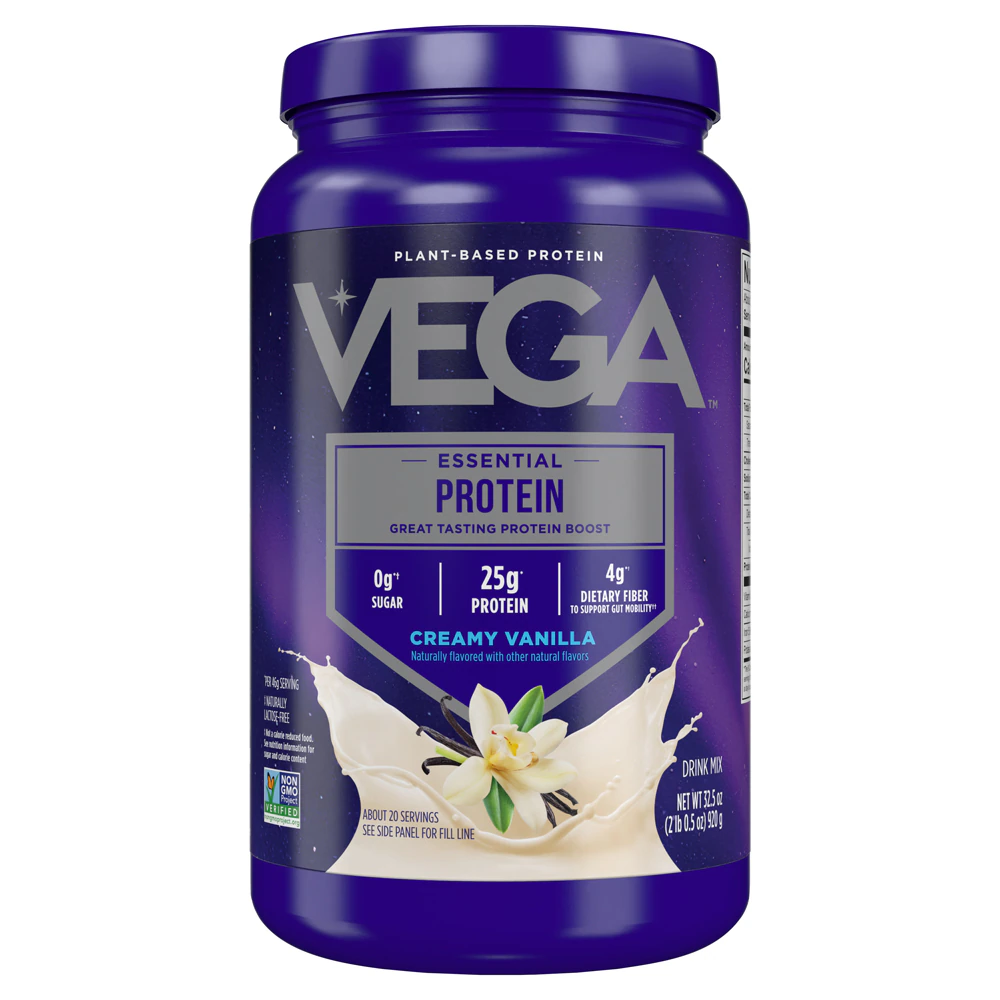 Vega Essential Protein - Plant Based Vegan Protein Powder Creamy Vanilla -- 32.5 oz