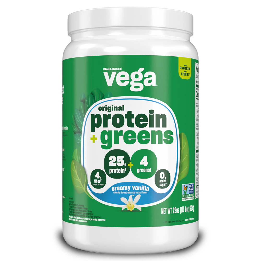 Vega Protein and Greens - Vegan Plant Protein Powder Creamy Vanilla -- 13 Servings