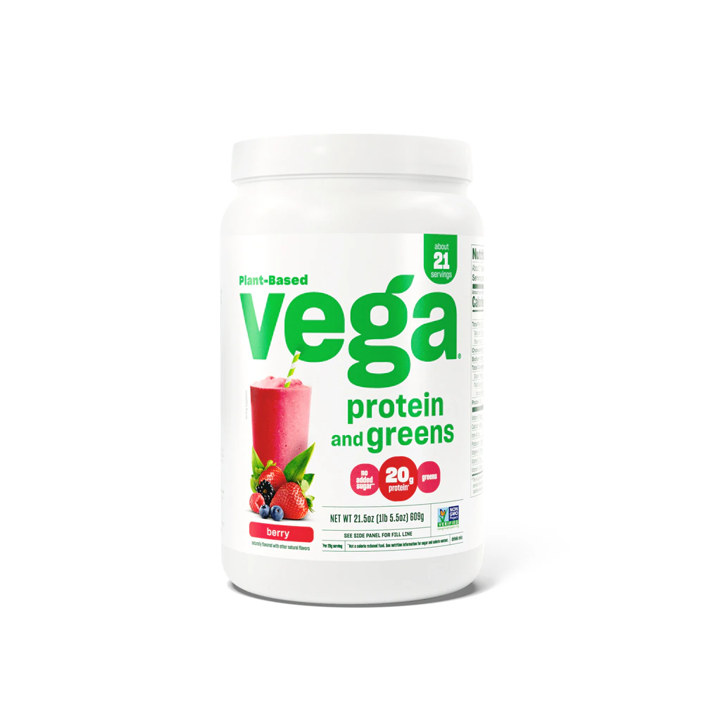 Vega Protein and Greens Vegan Protein Powder Berry -- 21 Servings