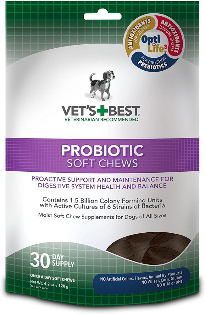 Vet's Best Probiotic Supplement for Dogs -- 1.5 billion CFU - 30 Soft Chews