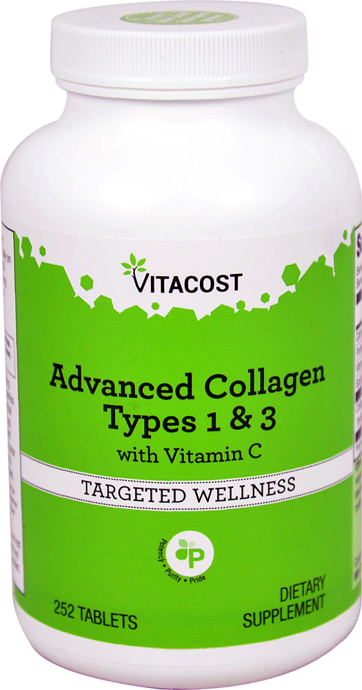 Vitacost Advanced Collagen Types 1 & 3 with Vitamin C -- 252 Tablets