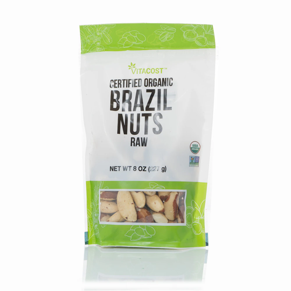 Vitacost Certified Organic Brazil Nuts Raw Non-GMO Kosher -- 8 oz (227 g)