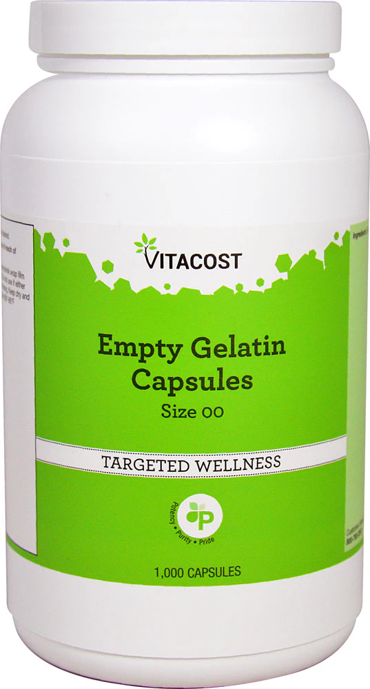 Vitacost Empty Gelatin Capsules Size ''00'' -- 1000 Capsules