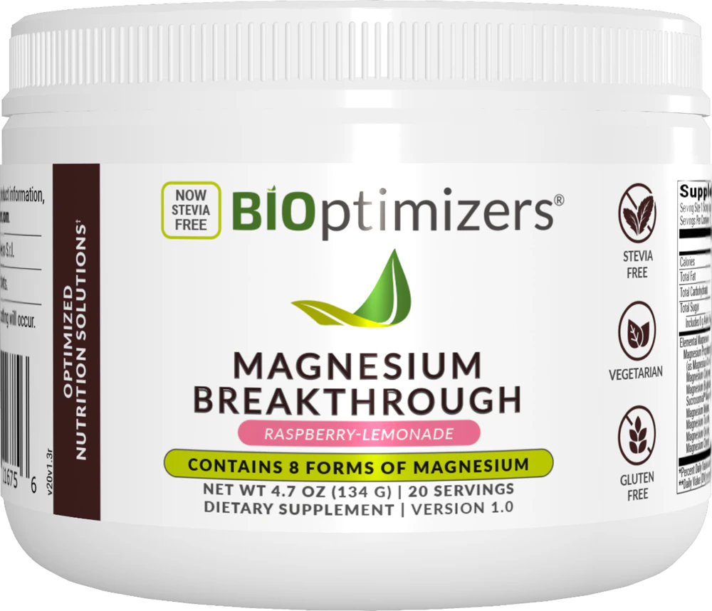 BIOptimizers Magnesium Breakthrough Powder Raspberry Lemonade -- 4.7 oz
