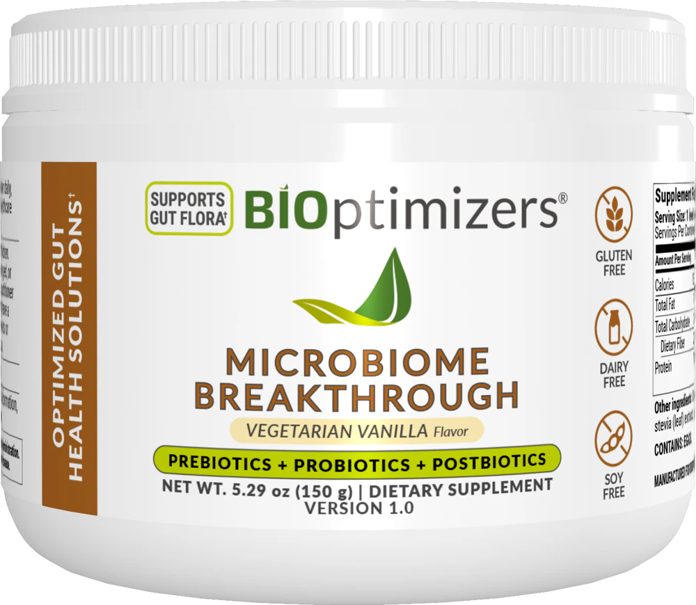 BIOptimizers Microbiome Breakthrough Vegetarian Vanilla -- 5.29 oz