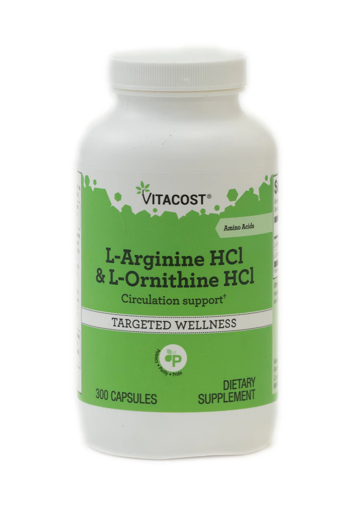 Vitacost L-Arginine HCl & L-Ornithine HCl -- 300 Capsules