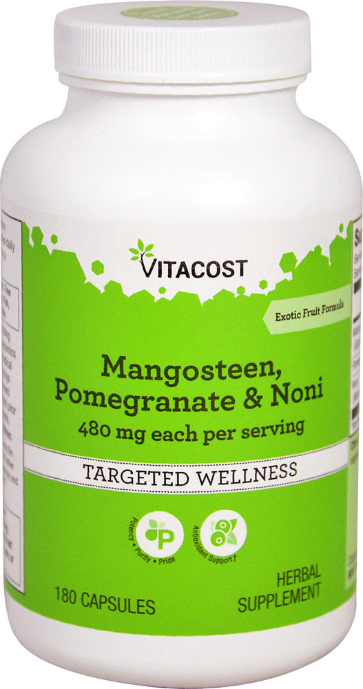 Vitacost Mangosteen, Pomegranate & Noni -- 480 mg each per serving - 180 Capsules
